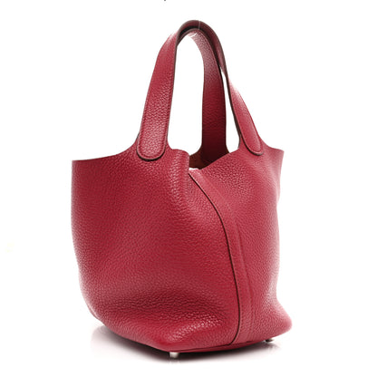 Hermes Taurillon Clemence Picotin Lock 18 PM Rubis 3 of 11