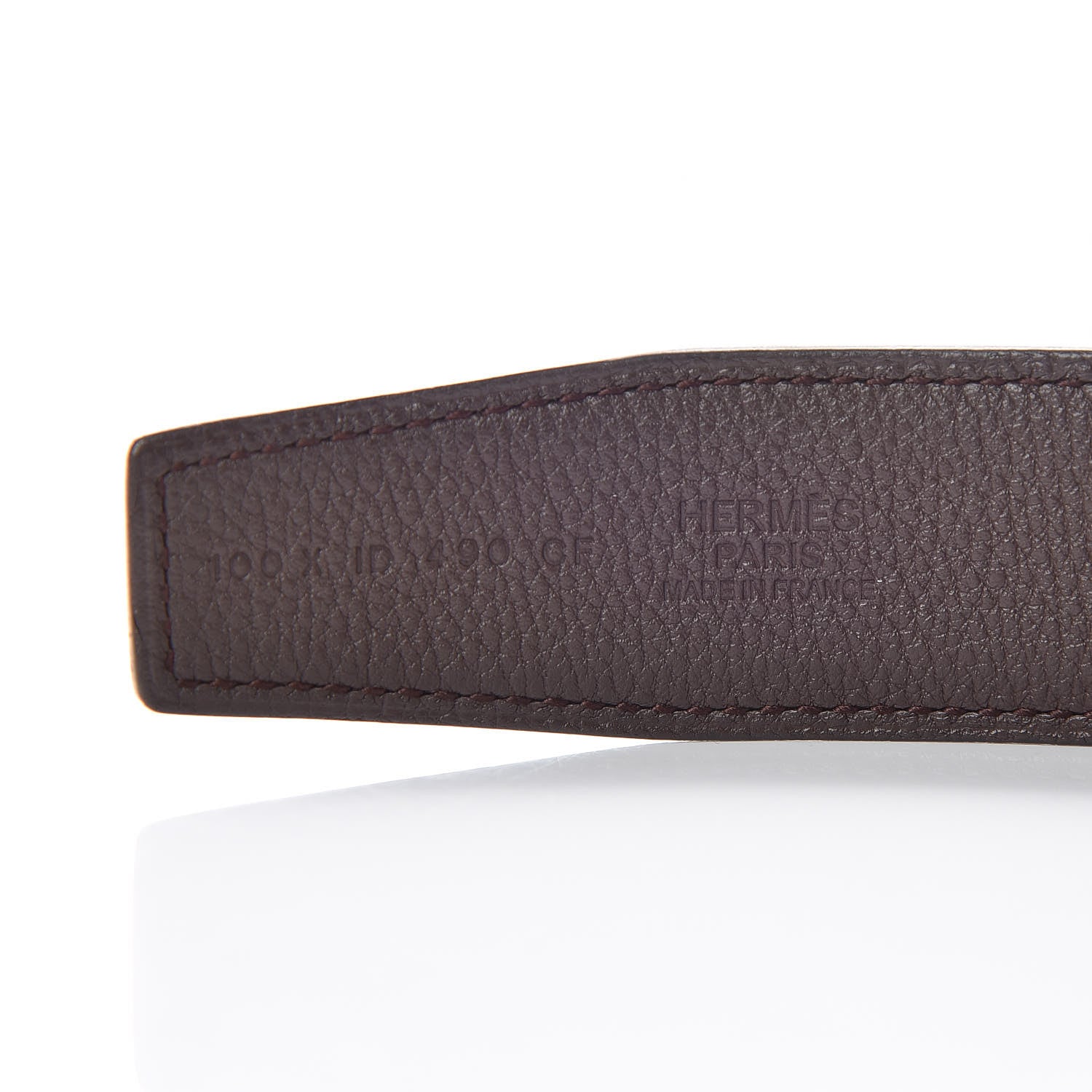 Hermes Box Togo 32mm Belt Strap 100 Black Chocolate 3 of 7