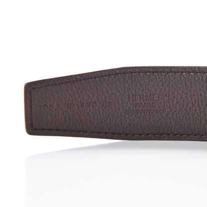Hermes Box Togo 32mm Belt Strap 100 Black Chocolate 3 of 7