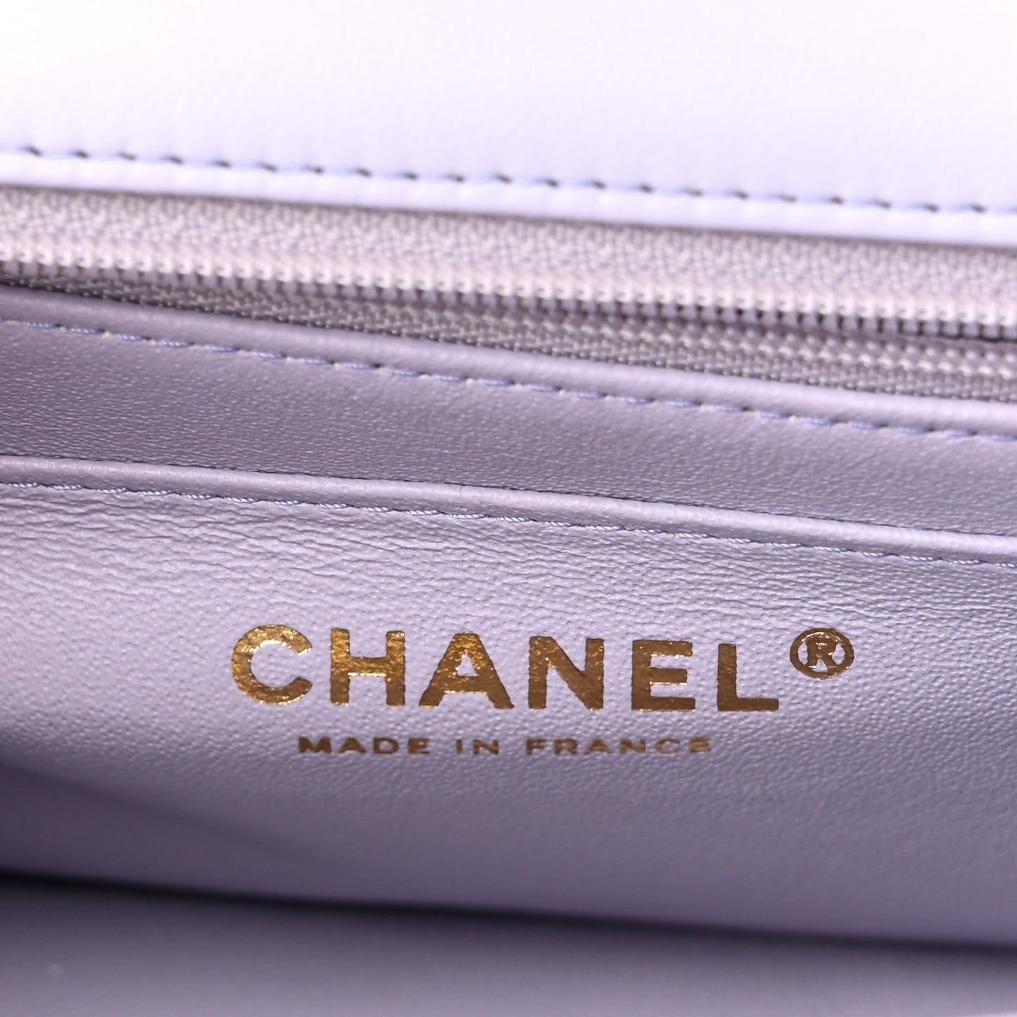 Lambskin Quilted Mini Top Handle Rectangular Flap Light Purple
