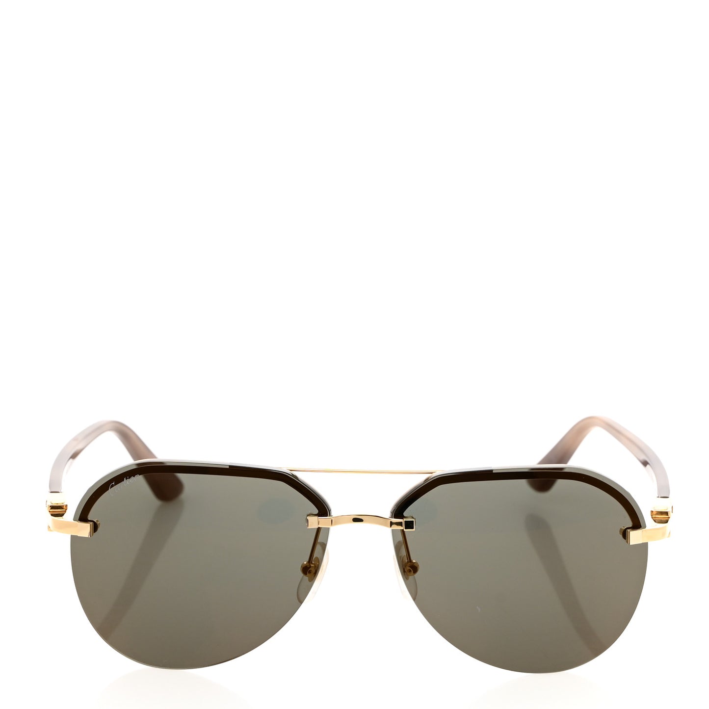 Mens Double Bridge Aviator Sunglasses Gold