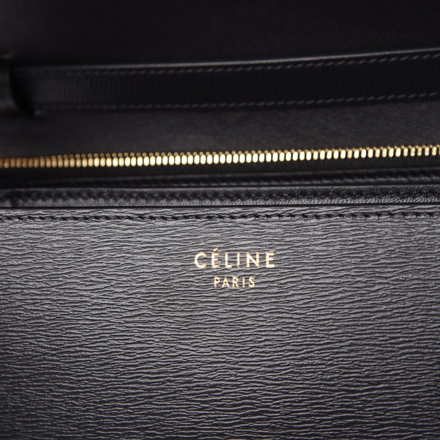 Celine Liege Calfskin Medium Classic Box Flap Bag Black 7 of 7