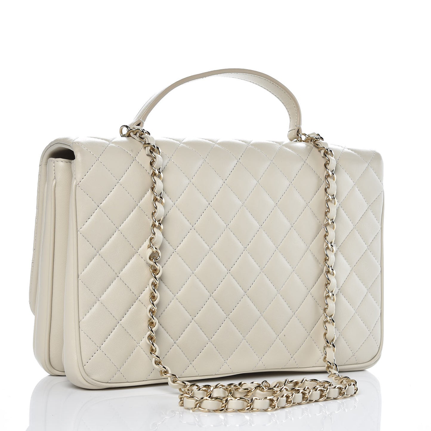 Lambskin Quilted Medium Citizen Chic Flap Ivory