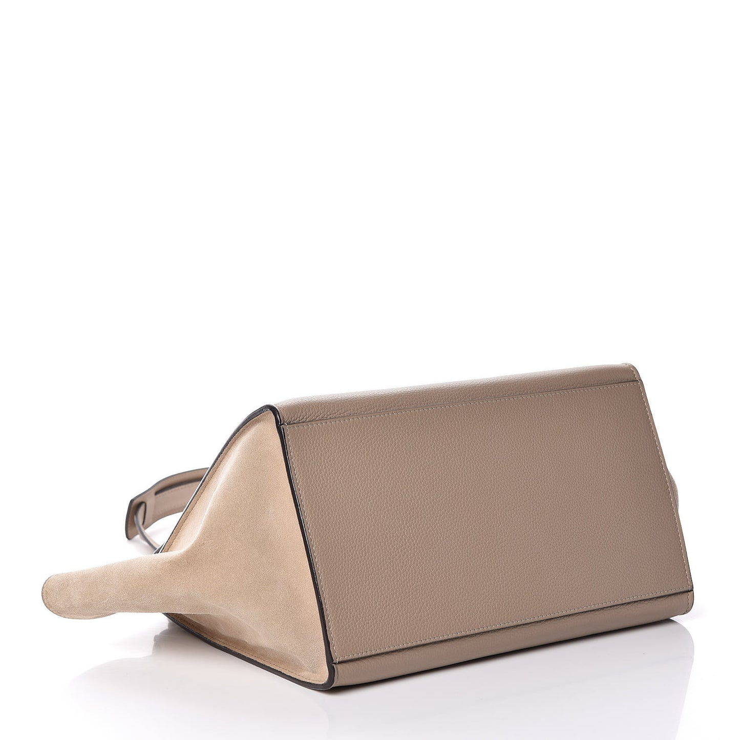 Drummed Calfskin Suede Medium Trapeze Dune