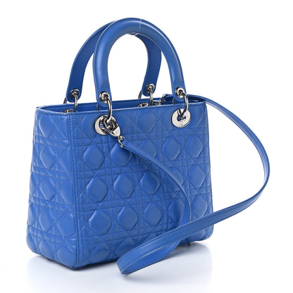 Christian Dior Lambskin Cannage Medium Lady Dior Blue Persan 3 of 8