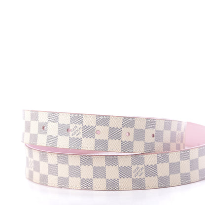 Louis Vuitton Damier Azur LV Initiales 32mm Belt 90 36 Rose Ballerine 4 of 7