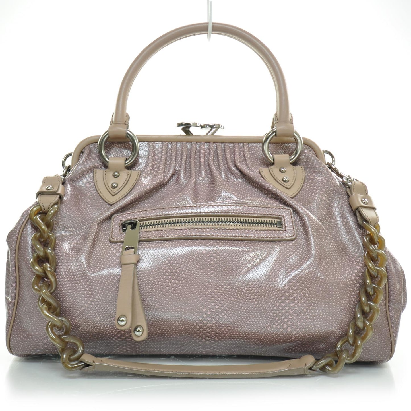 Snakeskin Embossed Leather Stam Pink