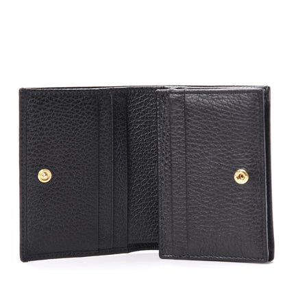 Gucci Pebbled Calfskin GG Marmont Card Case Black 5 of 8