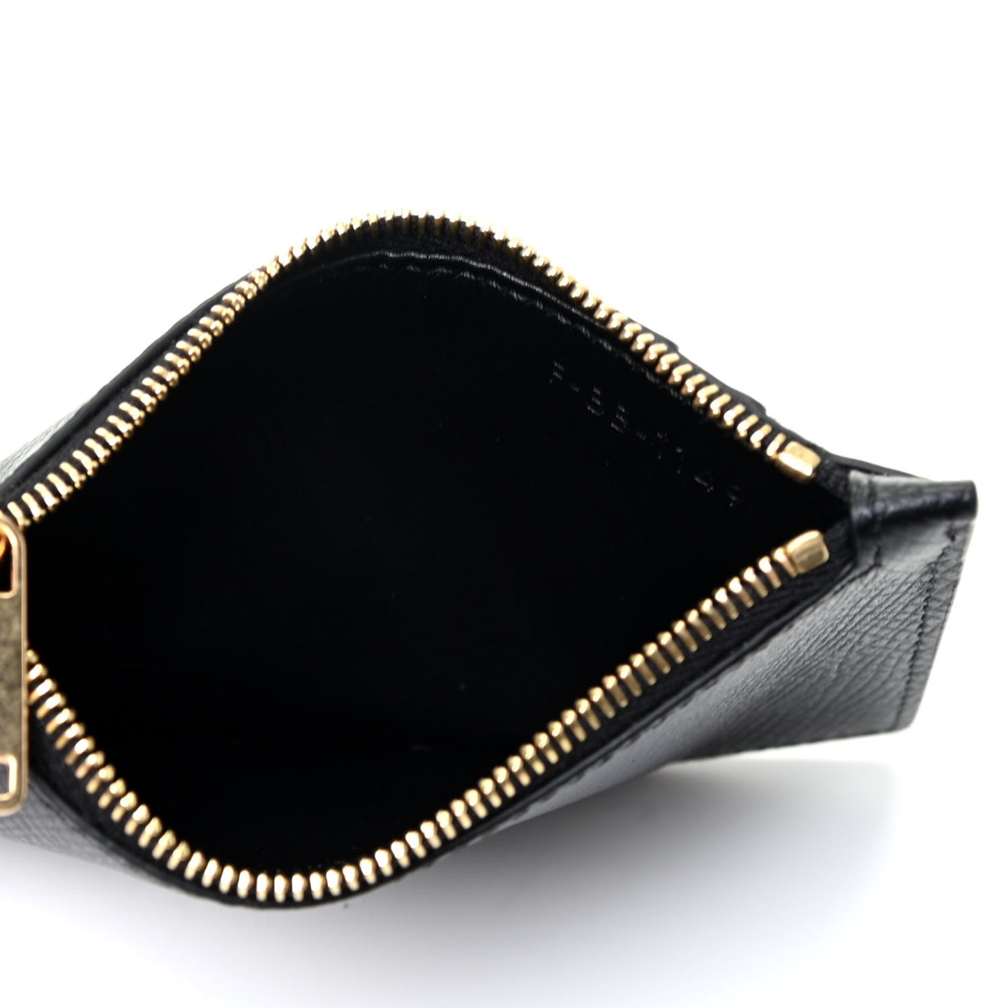 Grained Calfskin Unlock Your Fantasies Zipped Card Holder Black