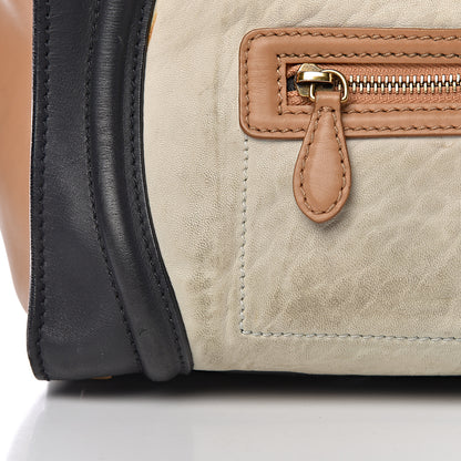 Celine Smooth Calfskin Shrunken Lambskin Mini Tri-Color Luggage White 15 of 33
