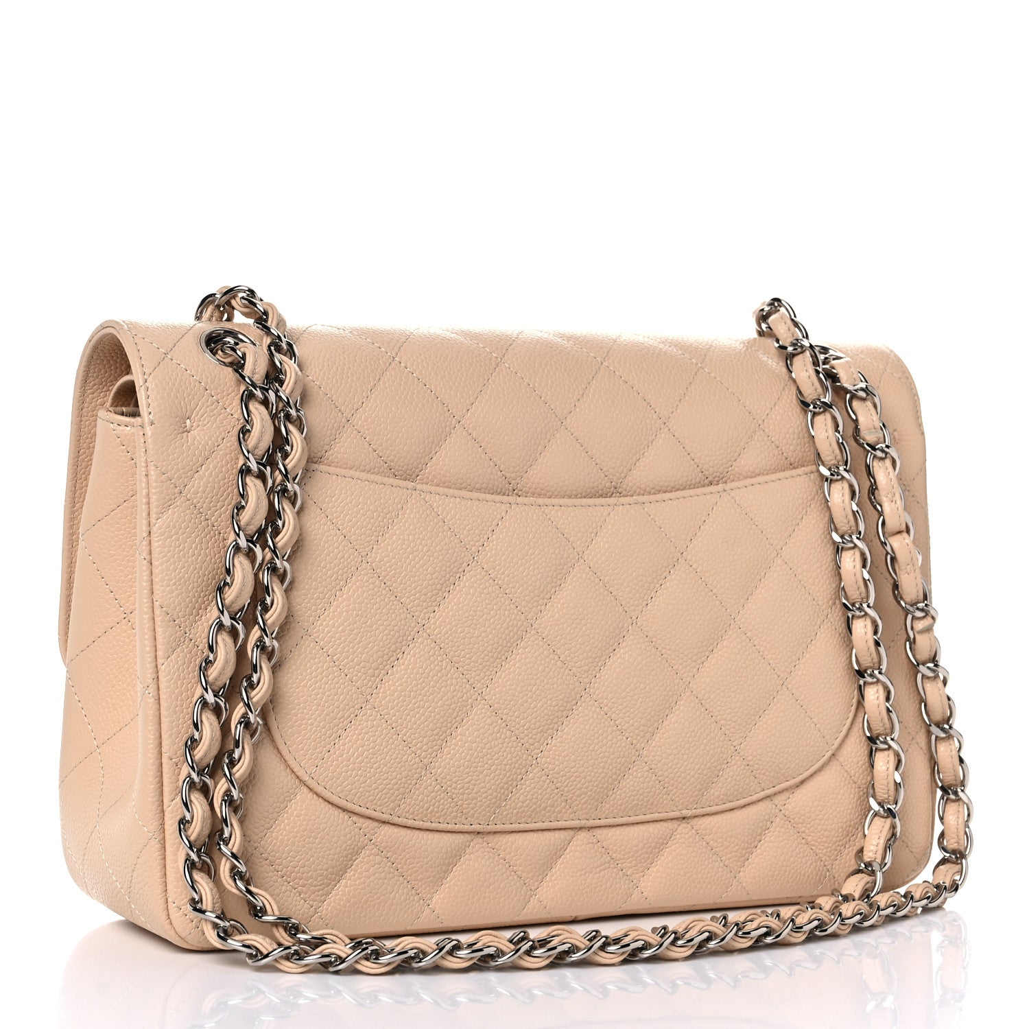 Chanel Caviar Quilted Jumbo Double Flap Beige 3 of 9
