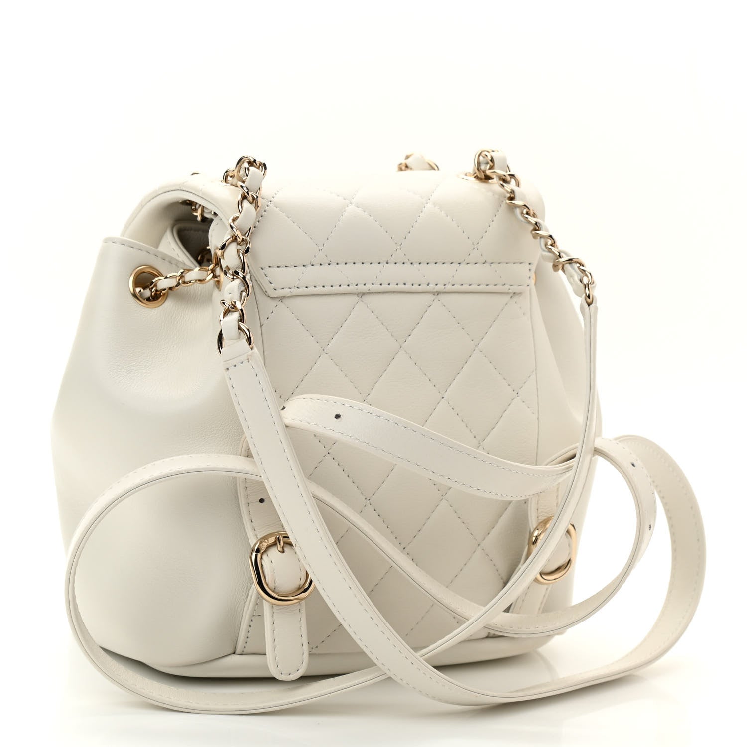 Chanel Lambskin Quilted Small Duma Drawstring Backpack White 3 of 11
