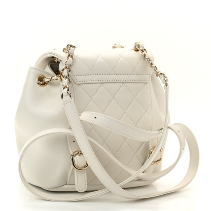 Chanel Lambskin Quilted Small Duma Drawstring Backpack White 3 of 11