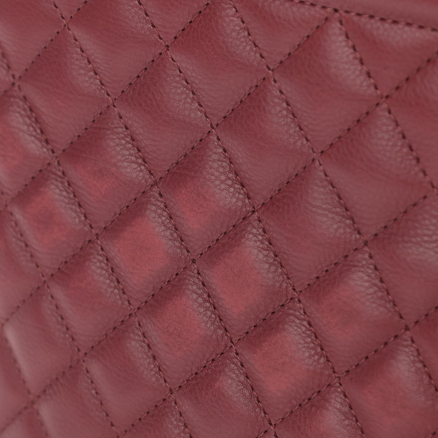 Calfskin Quilted CC Medium Vanity Case Dark Red