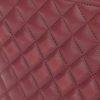 Chanel Calfskin Quilted CC Medium Vanity Case Dark Red 13 of 14