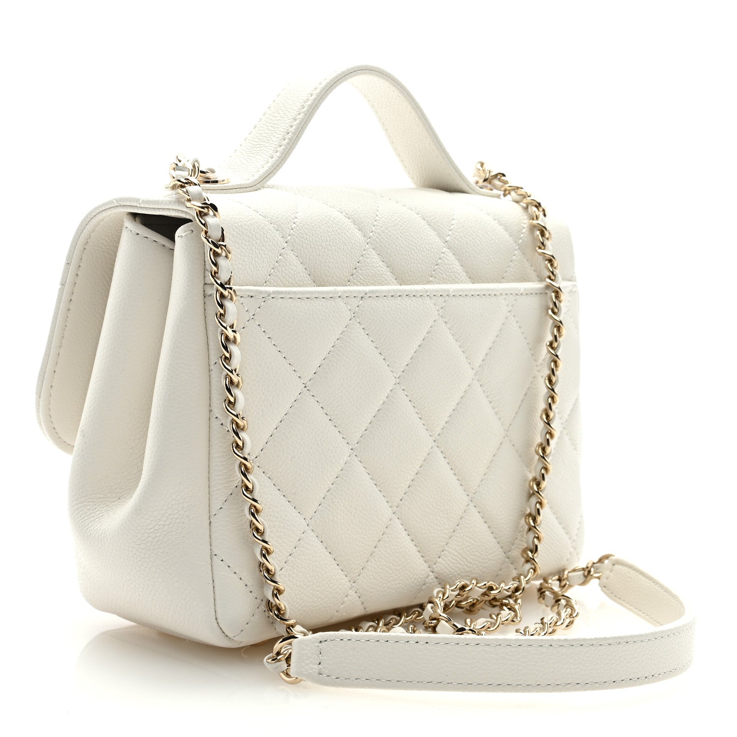 Chanel Caviar Quilted Small Business Affinity Flap White 3 of 9