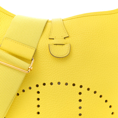 Hermes Taurillon Clemence Evelyne III PM Lime 8 of 13