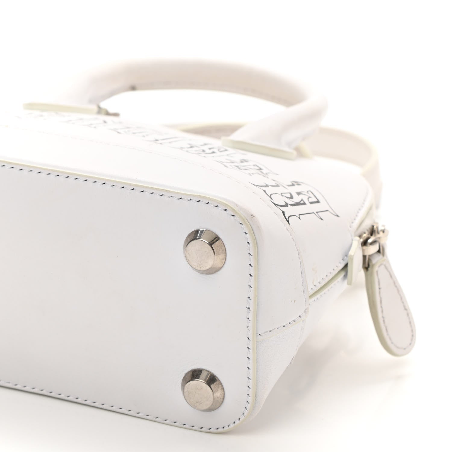 Balenciaga Calfskin Gothic Logo XXS Ville Top Handle Bag White 10 of 13
