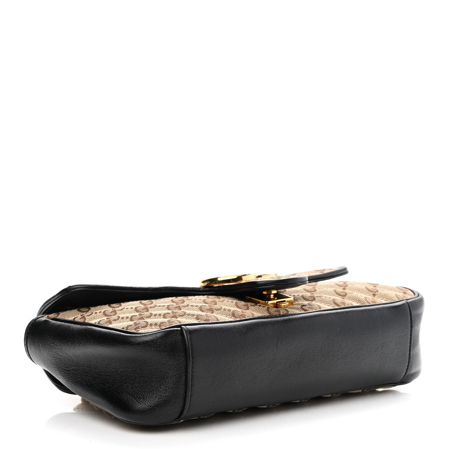 Monogram Matelasse Diagonal Small GG Marmont Shoulder Bag Beige Black