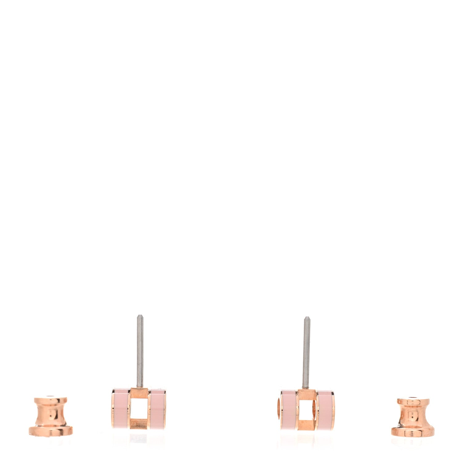 Hermes Rose Gold Lacquered Pop H Earrings Rose Dragee 3 of 6