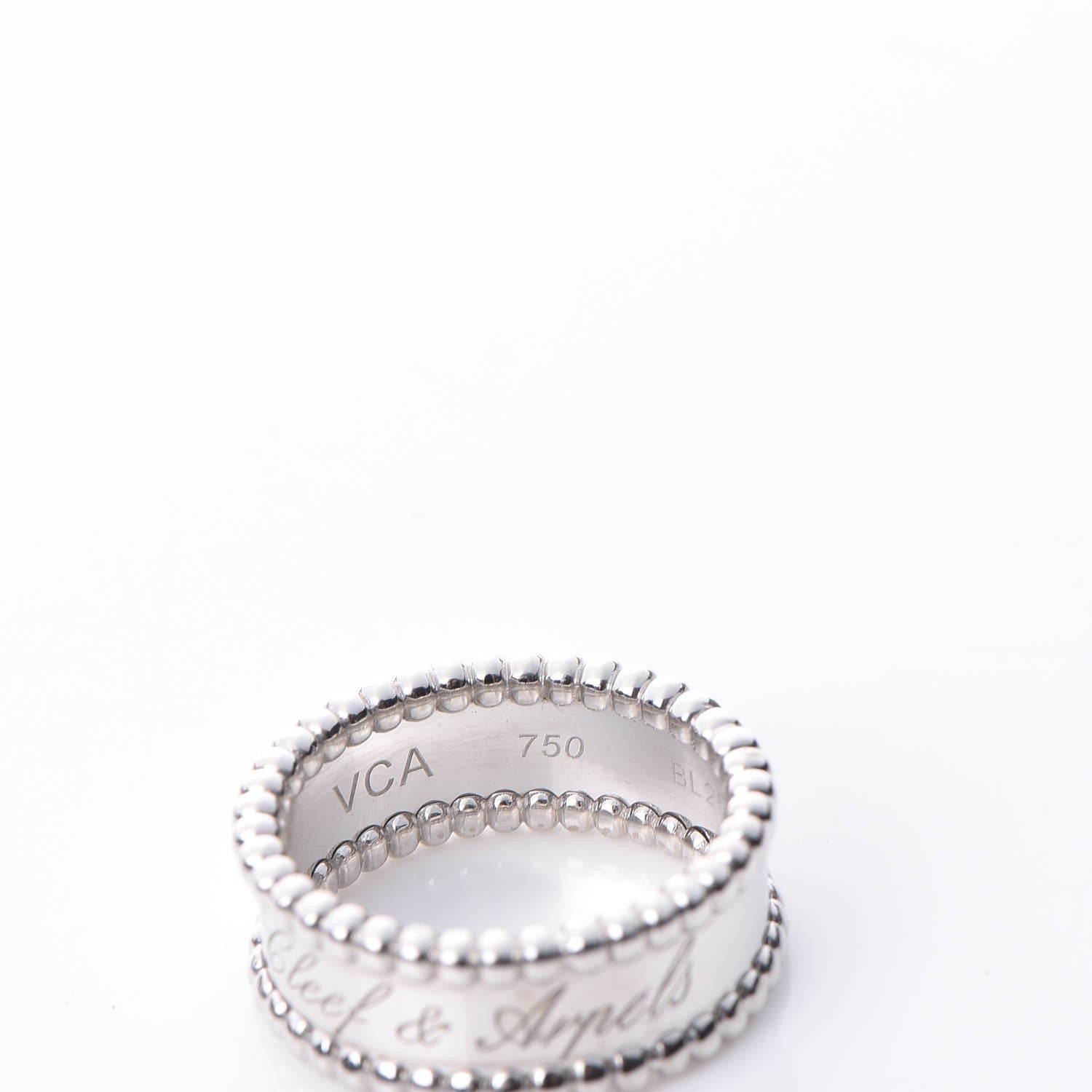 Van Cleef & Arpels 18K White Gold Perlee Signature Ring 51 5.75 6 of 7