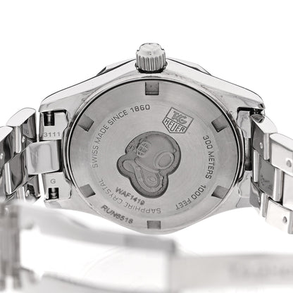 Tag Heuer Stainless Steel Diamond Blue Mother of Pearl 27mm Aquaracer Lady Quartz Watch WAF1419 4 of 4