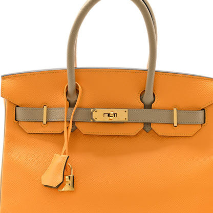 Hermes Epsom Horseshoe Birkin 30 Abricot Trench 8 of 11