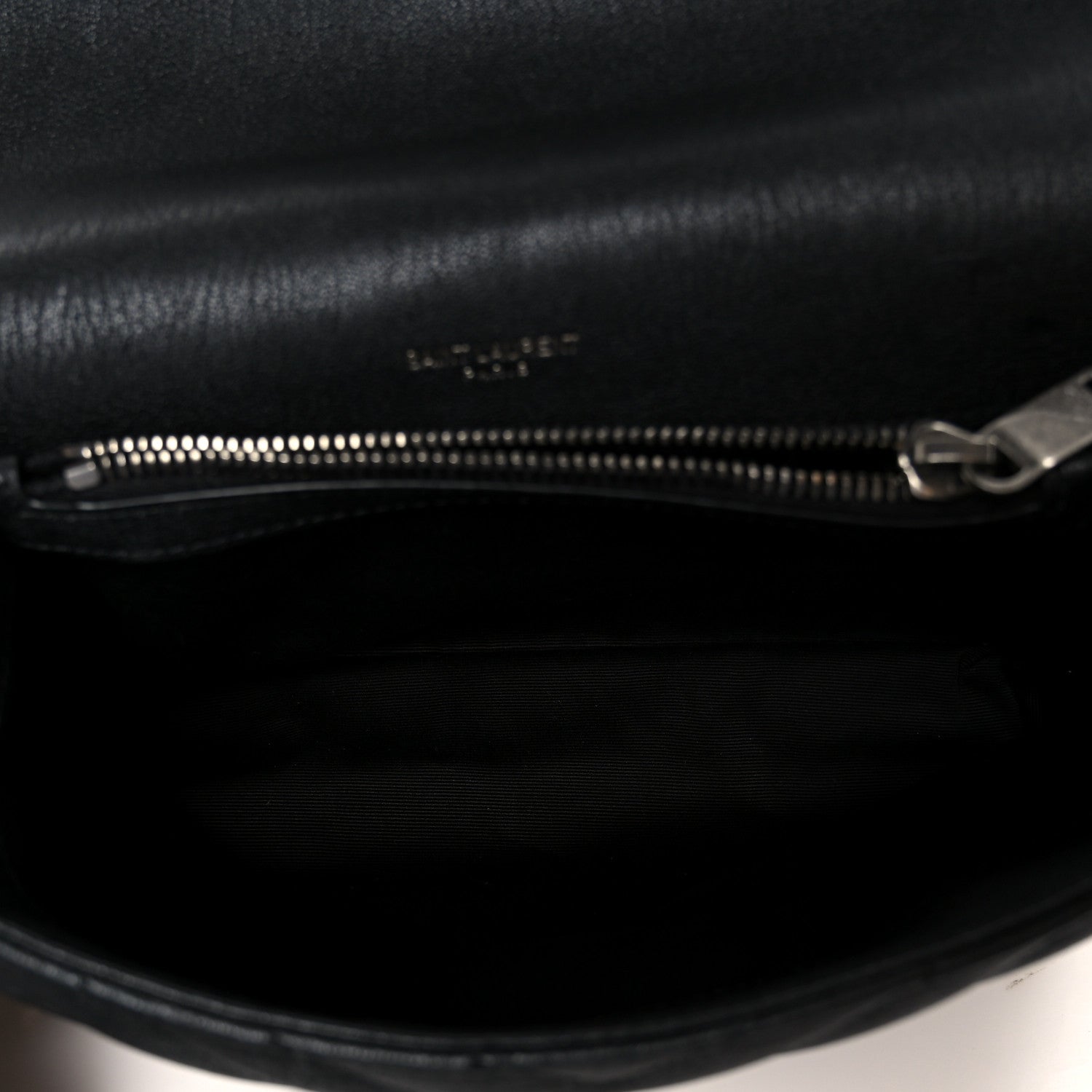 Saint Laurent Sheepskin Matelasse Chevron Monogram Medium College Bag Black 4 of 11