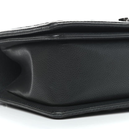 Chanel Caviar Stitched Medium Boy Flap Blue 8 of 9