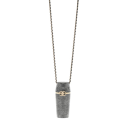 Chanel Metal Resin Lambskin Crystal Lipstick Case Long Necklace On Chain Silver Black Gold 1 of 6