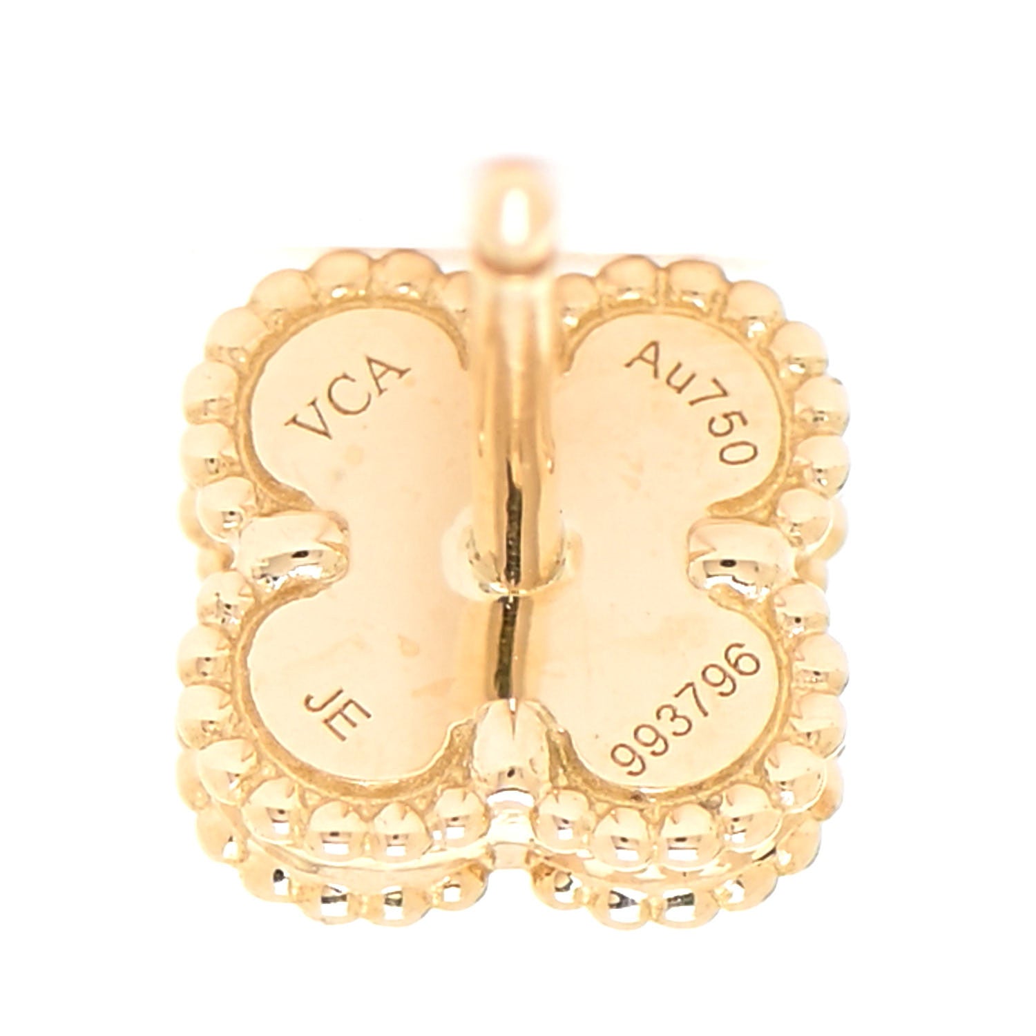 Van Cleef & Arpels 18K Yellow Gold Mother of Pearl Sweet Alhambra Earrings 5 of 6