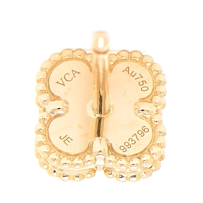 Van Cleef & Arpels 18K Yellow Gold Mother of Pearl Sweet Alhambra Earrings 5 of 6