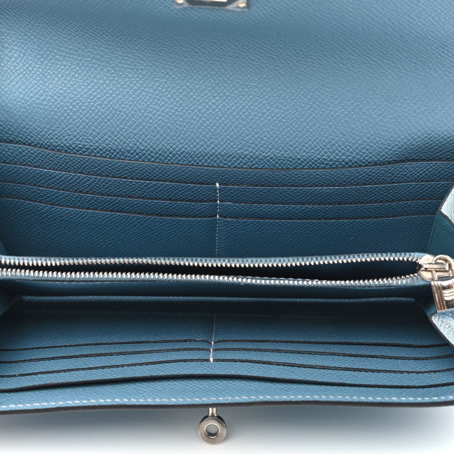 Epsom Kelly Longue Wallet Blue Jean