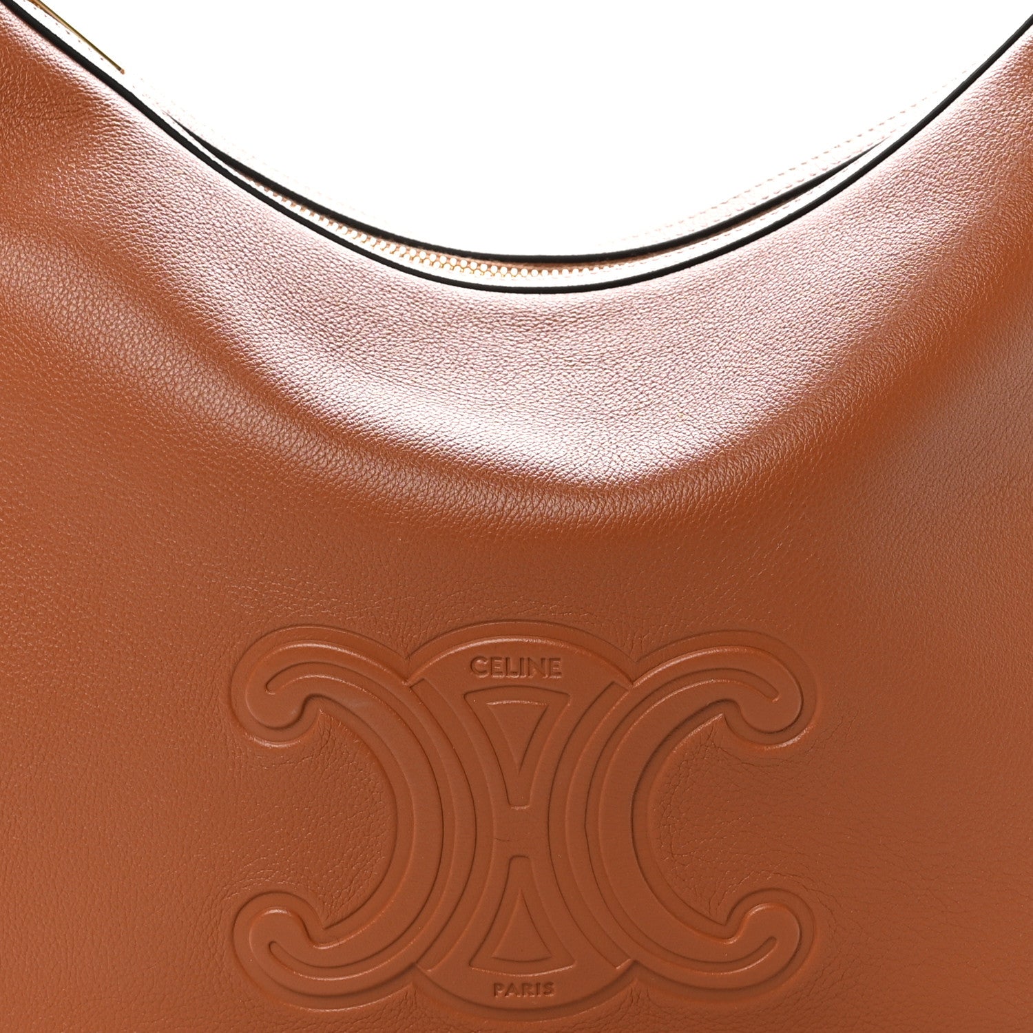 Celine Supple Calfskin Medium Triomphe Heloise Shoulder Bag Tan 6 of 10