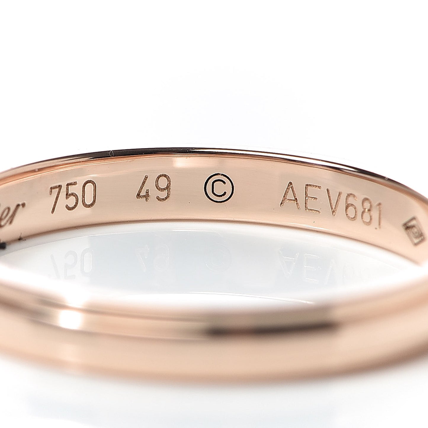 18K Pink Gold 2.5mm D'Amour Wedding Band Ring 49 4.75