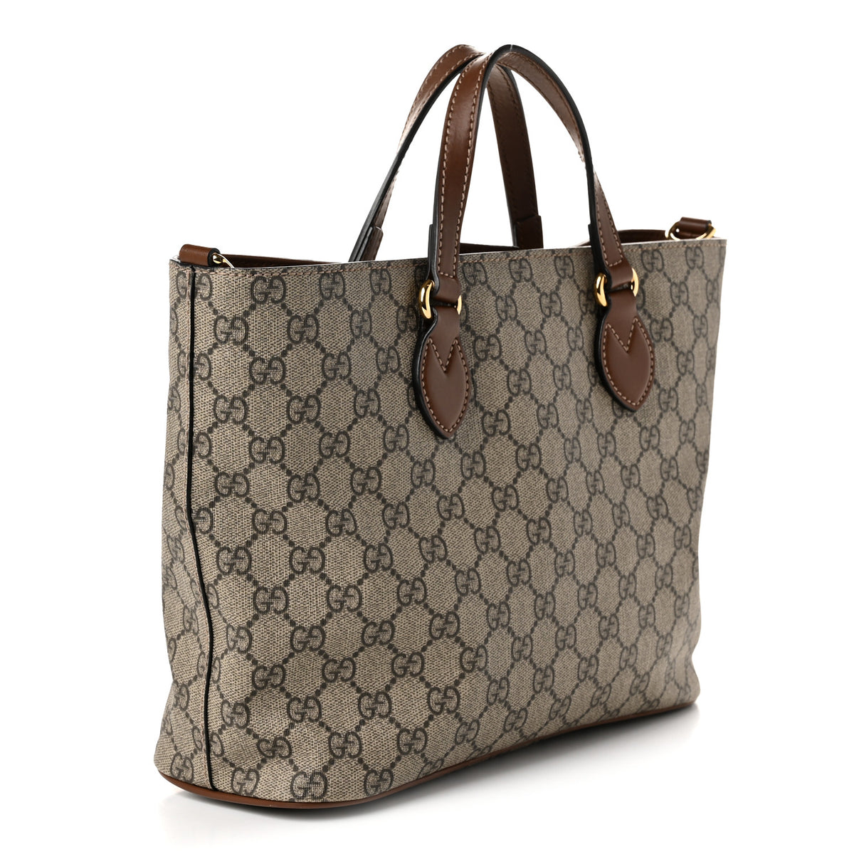 Gucci Soft GG Supreme Monogram Small Crossbody Tote Beige Cuir 3 of 10