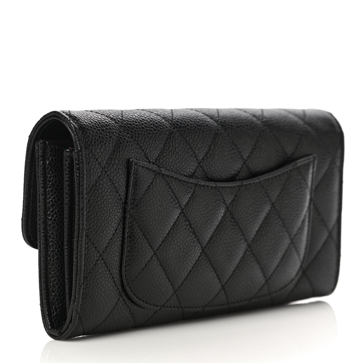 Chanel Caviar Quilted Large Gusset Flap Wallet Black 3 of 12