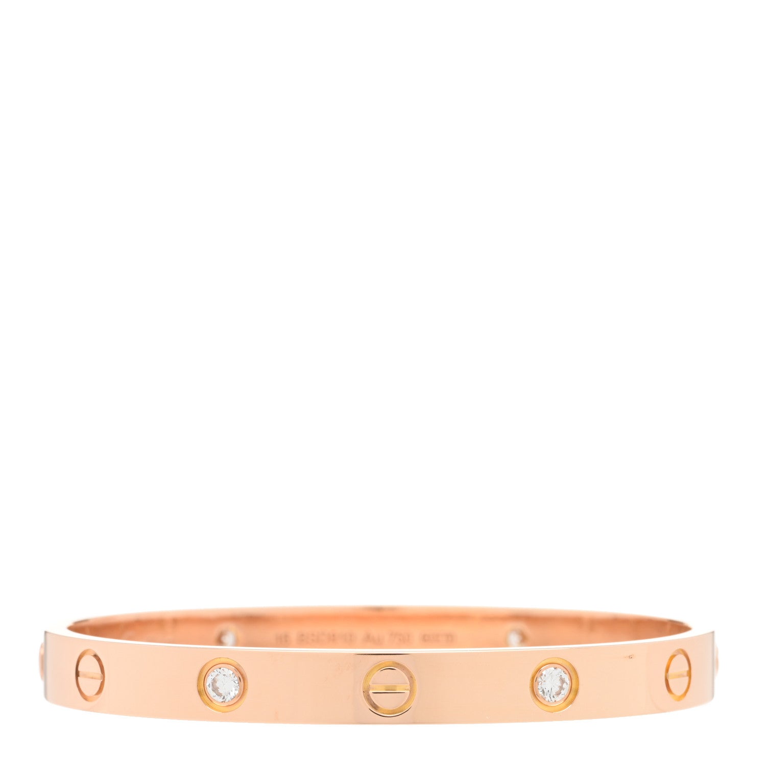 Cartier 18K Pink Gold 4 Diamond LOVE Bracelet 16 1 of 4