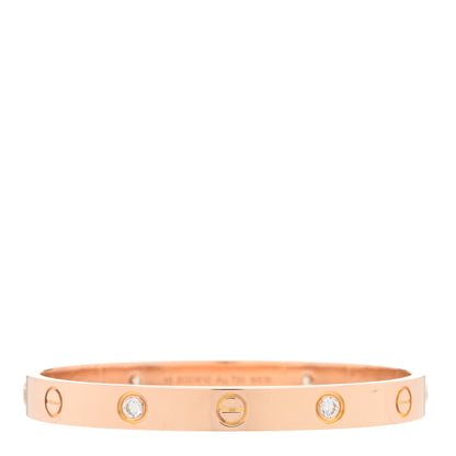 Cartier 18K Pink Gold 4 Diamond LOVE Bracelet 16 1 of 4