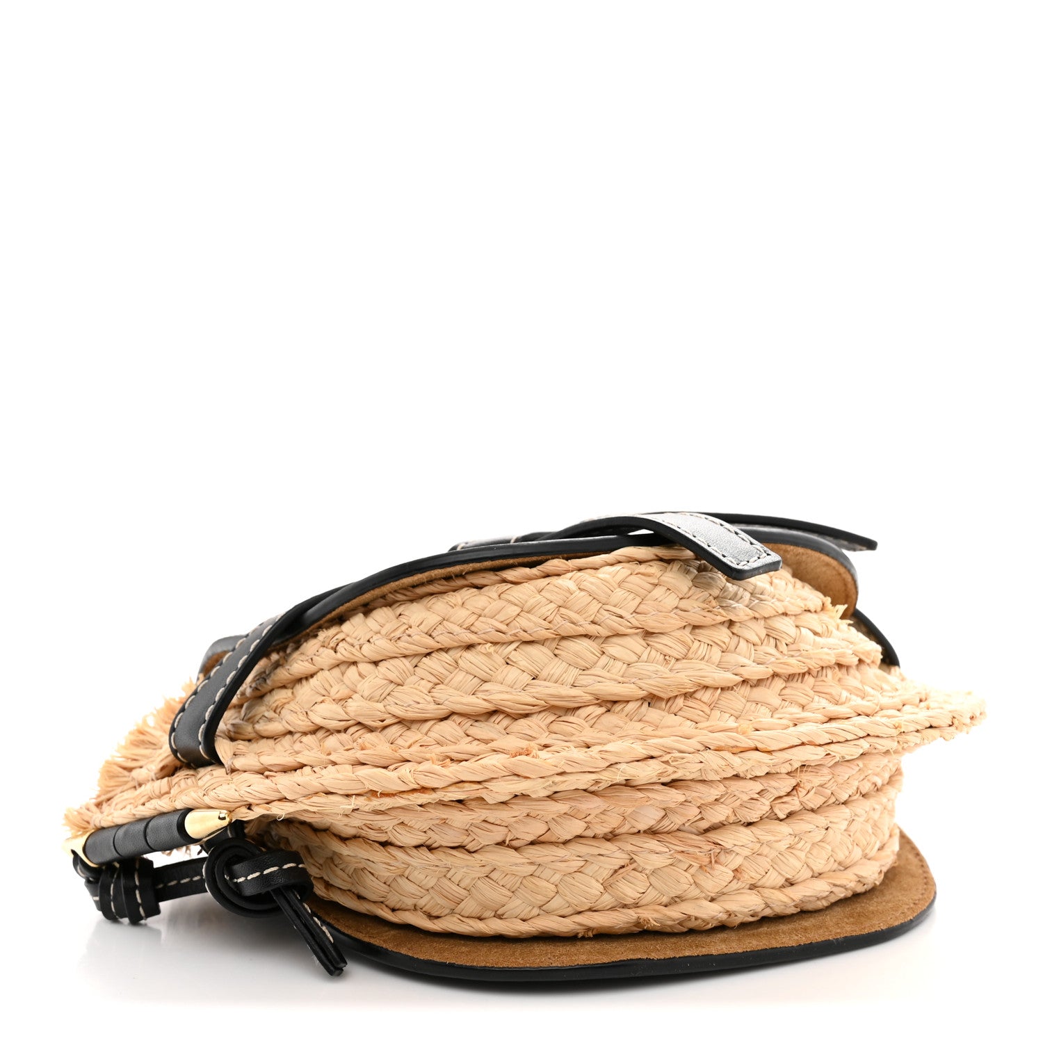 Loewe Calfskin Raffia Mini Gate Crossbody Bag Natural Black 4 of 11