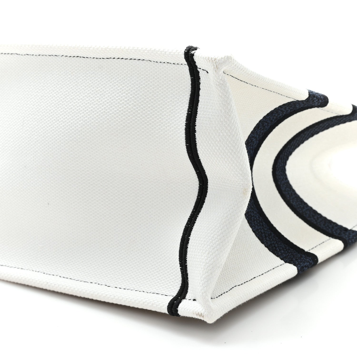 Christian Dior Canvas Embroidered Medium Miss Dior Graffiti Book Tote Navy White 10 of 11