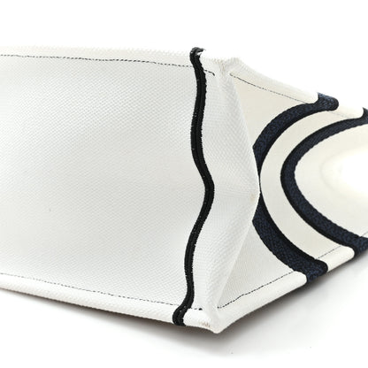 Christian Dior Canvas Embroidered Medium Miss Dior Graffiti Book Tote Navy White 10 of 11