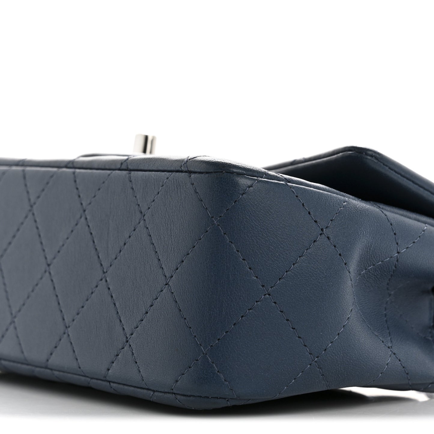 Lambskin Quilted Mini Rectangular Flap Blue