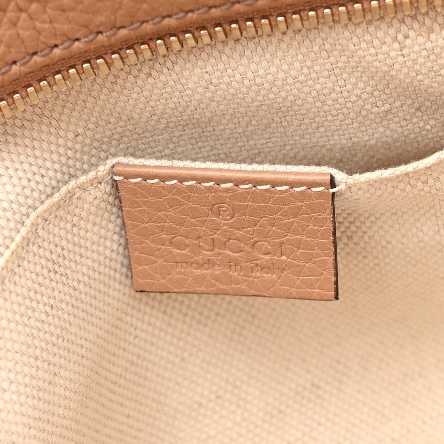 Gucci Pebbled Calfskin Small Soho Disco Bag Camelia 6 of 14