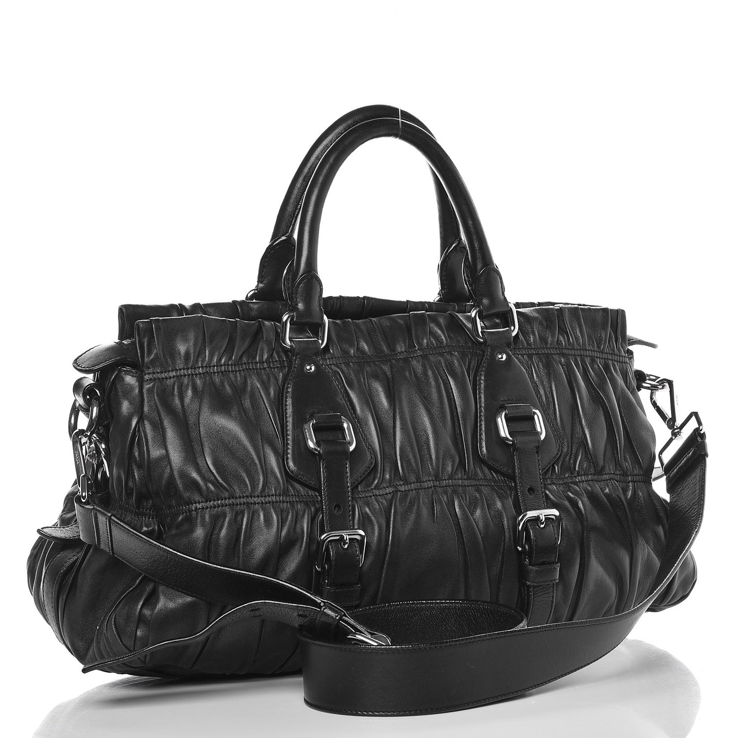Nappa Gaufre Satchel Black