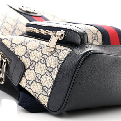 Gucci GG Supreme Monogram Textured Dollar Calfskin Web Small Ophidia Day Backpack Beige Blue Black 9 of 10