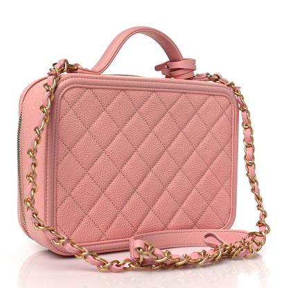 Chanel Caviar Quilted Medium CC Filigree Vanity Case Rose Pink 3 of 10