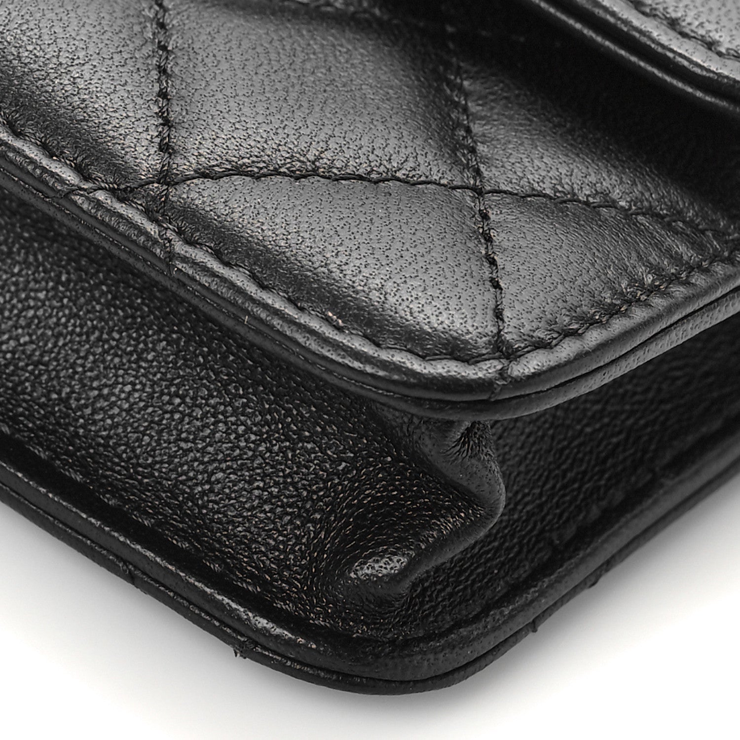 Chanel Lambskin Quilted Pearl Crush Clutch With Chain Black 9 of 10