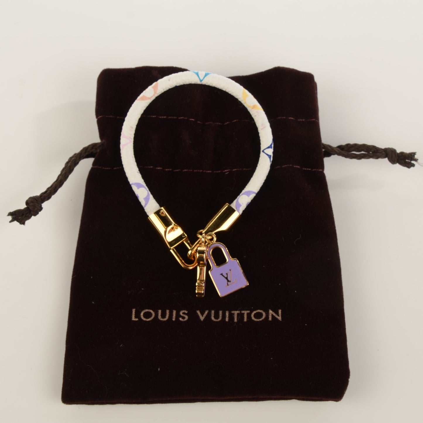 Monogram Multicolor Luck It Bracelet 17 White