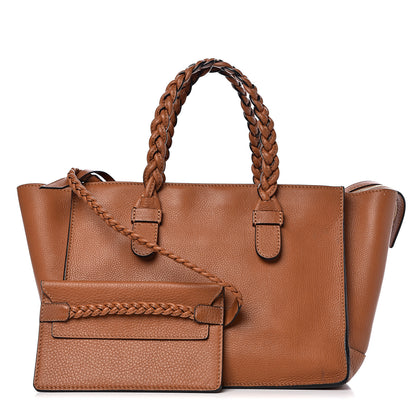 Valentino Garavani Grained Calfskin To Be Cool Tote Tan 1 of 17